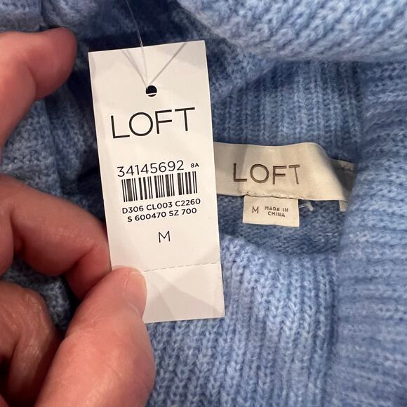 NWT LOFT Blue Stripe Cowl Neck Tunic Sweater - Picture 5 of 10